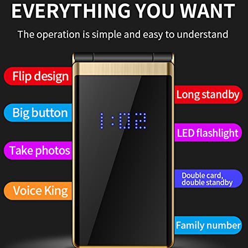 Dilwe 2.8 Inch Senior Flip Phone, Gsm Mobile Flip Phone Unlocked With Sos Big Button Lcd And Prominent Buttons Cell Phone Clear Sound Quality For Seniors Kids, 5900Mah Lithium Battery #TOP1
