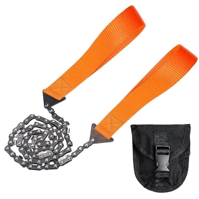 CHESHU™ Portable Pocket Chainsaw | Chain Handsaw | Folding Pull Saw With Storage Pouch | For Cutting Branches/Outdoor/Survival Gear/Camping Gadget...