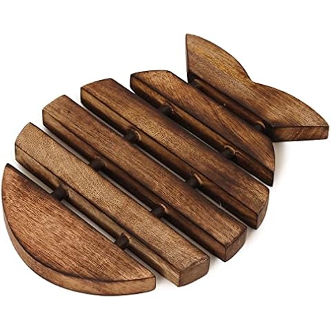 eTroves Wooden Trivet for Hot Dishes Pots and Pans Tea Pot Holders Nonslip Heat Resistant Farmhouse Kitchen Counter Top Decor, 10 Inch, Brown Cover