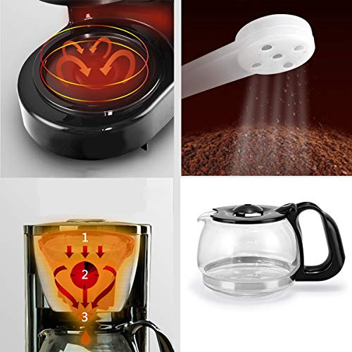 LTLWSH Filter Coffee Machine, Anti-Drip Design Detachable Filter Keep Warm 0.65L coffee makers 600W - Image 7