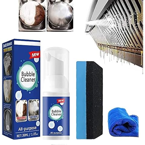 Foaming Heavy Oil Stain Cleaner, Foam Cleaner All Purpose Heavy Duty, Powerful Stain Removing Foam Cleaner, Remove Stubborn Grease & Grime Powerful for Grill, Oven, Pots (30ml, 1Pcs) Cover
