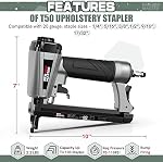 Pneumatic Staple Gun, NEU MASTER 20 Gauge Upholstery Stapler with 1500Pcs T50 1/4", 3/8", 5/8" Staples and BMC Carrying Case, Heavy Duty Staple Gun for Woodworking and DIY Projects