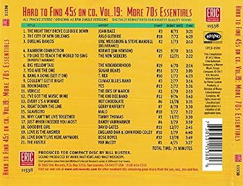 Music - CD Hard To Find 45s On CD: Vol. 19: More 70s Essentia Book