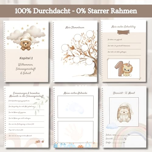 Mein erstes Jahr Babyalbum/Tagebuch, Mama Buch zum ausfüllen, Baby Geschenk Junge Mädchen, Geschenk zur Geburt, Baby Buch, Willkommen Zuhause Baby, Schwangerschaftstagebuch, Neugeborenen Geschenk