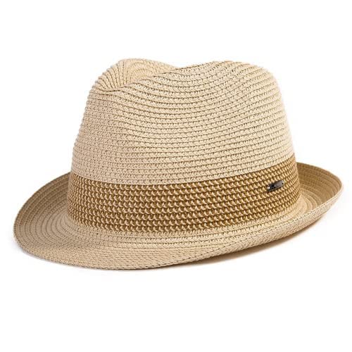 Comhats Paja Unisex Dom Sombrero Hombres Empacables Mujeres Fedora Trilby Panamá Verano Ala Corta Moda
