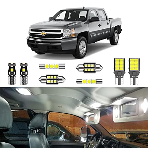 Kit de 12 luces LED blancas interiores para Chevrolet Silverado