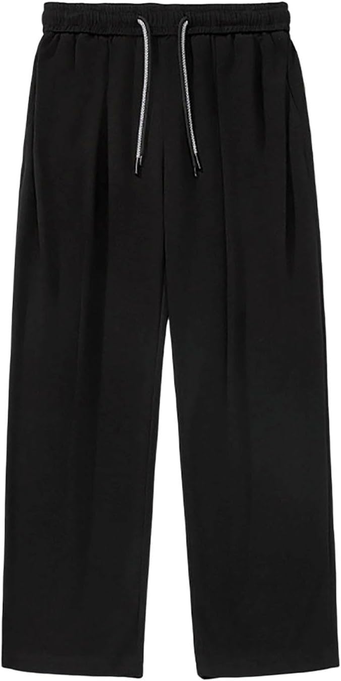 Mens Baggy Tall Wide Leg Sweatpants Drawstring Athletic Loose Fit Wide Legged Joggers Vintage Workout Yoga Open Leg