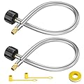 15 Inch RV Propane Tank Hose Replacement, Stainless Steel Braided Camper Tank Hose, RV lp Gas Hoses Connector for Two-Stage Regulator, QCC1 to 1/4" Male NPT Adapter (Not Flare) Connection kit