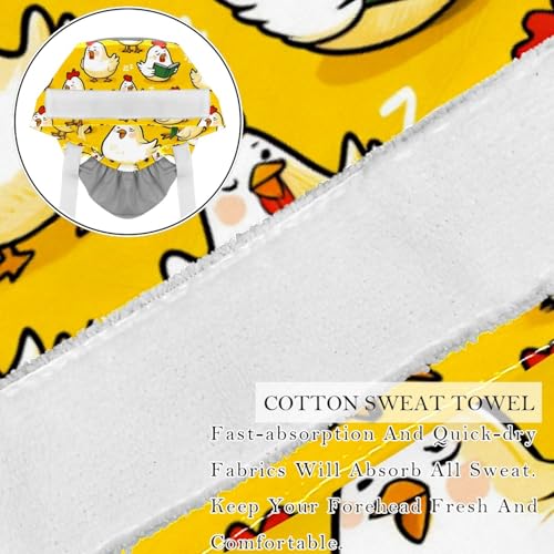 Image of 2 PCS Bouffant Cap with Button Ponytail Pouch Working Cap Sweatband Adjustable Surgical Cap Black and White Cow