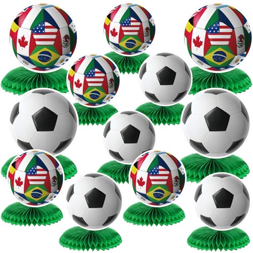 Weekgrat 12 Pcs Soccer Table Decorations Soccer Centerpieces for Table