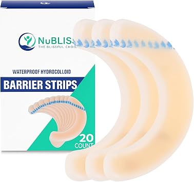 20PCS Ostomy Barrier Strips Elastic, Leakproof, Waterproof Ostomy Tape for Skin - Hydrocolloid Ostomy Supplies - Medical-Grade Adhesive Seal Strip for Ileostomy, Urostomy, Colostomy Bags