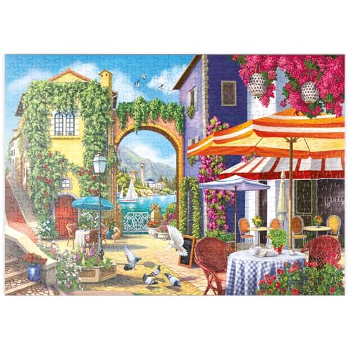 MyPuzzle Callejuelas Y Cafés Mediterráneos - Premium 500 Piezas Puzzles - Colección Especial MyPuzzle de Puzzle Galaxy