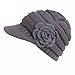 Goddessvan Womens Hat, Women Winter Knitting Hat Berets Turban Brim Hat Cap Pile Cap (Gray)