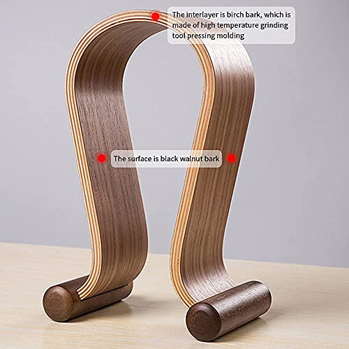 Samdi Wooden Walnut Wood Omega Headphone Gaming Headset Display Stand Holder Hanger #TOP5