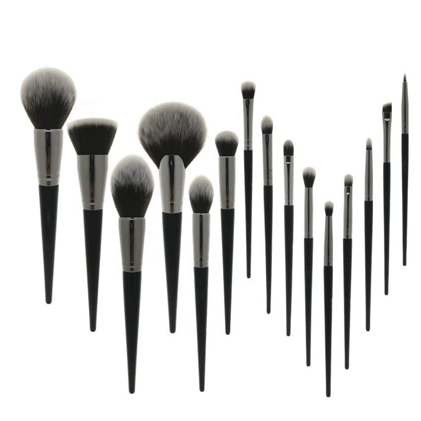 Pinceaux de maquillage 15 pièces noir pour parfaire votre routine beauté quotidienne