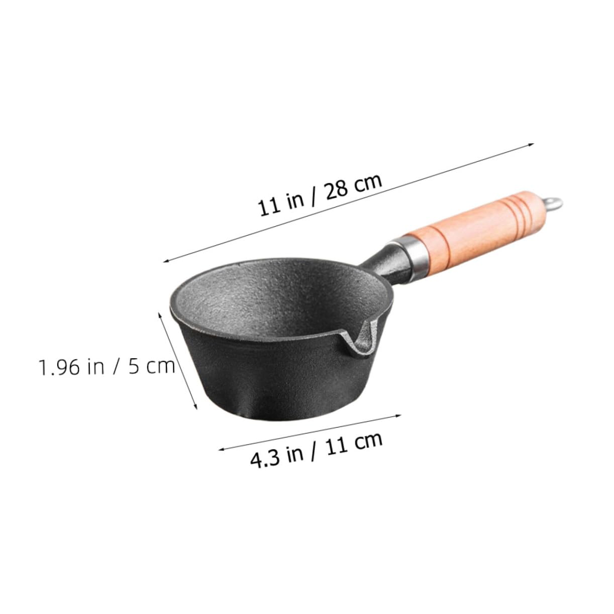 MOLUCKFU Frying Pan Multi-functional Cast Iron Butter Melting Pot for Cooking Cheese Use for Gas and Induction Cookers Height