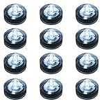 LumaBase Submersible Battery Operated LED Lights, White - Set of 12