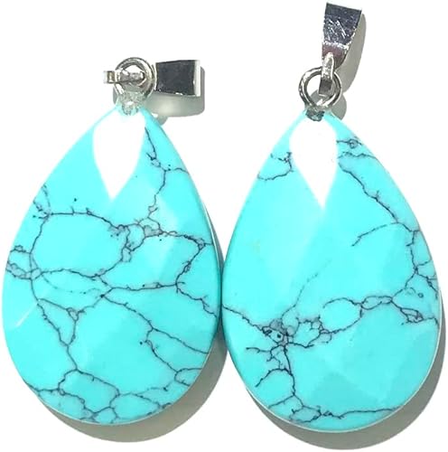 Miniatura 2 de LE SKY 12 colgantes de piedra natural en forma de gota de agua con forma de ágata de cristal facetado, piedra de Reiki para hacer joyas y collares,