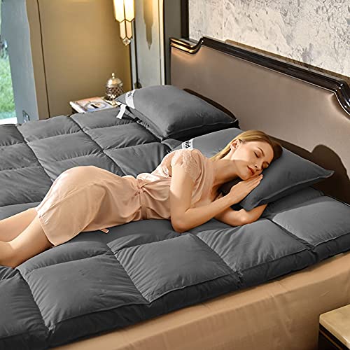 Qqcc Mattress Topper Soft Massage Mattress Topper Goose Down Matress Pad For Single Double Full King Size Bed (Color : A, Size : 5Cm Thickness) #TOP1