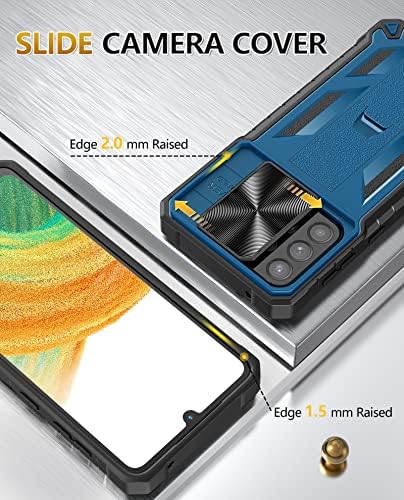 for Samsung Galaxy A33 5G Case: Rugged Military Grade Shockproof Protector Mobile Phone Cover with Kickstand | Heavy Duty Protective Hard Tough Phone Cases - Blue