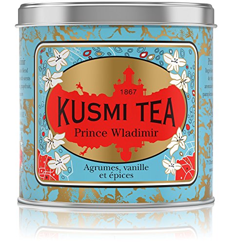 Kusmi Tea - Prince Vladimir - Russian Black Tea Blend with Vanilla, Bergamot & Other Spices - 8.8oz of All Natural, Premium Loose Leaf Black Tea Blend in Eco-Friendly Metal Tin (100 Servings)