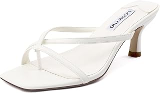 Strappy Kitten Heel Thong Sandals Women Square Open Toe Low Heel Flip Flops