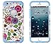 iPhone 6, DandyCase 2in1 Hybrid High Impact Hard Colorful Spring Flowers Pattern + Sky Blue Silicone Case Cover for Apple iPhone 6 (4.7" screen) + DandyCase Screen Cleaner