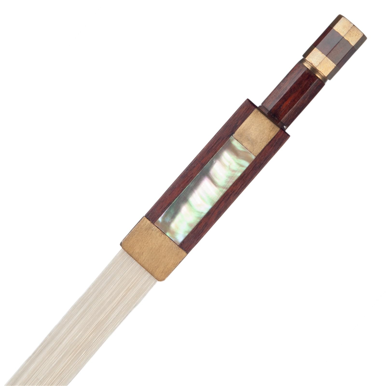 Geigenbogen 4/4 Violinbogen Aus Brasilianischem Holz Runder Stock Schlangenholz Froschhautgriff Weißes Mogolia Rosshaar