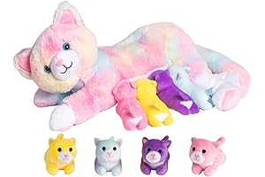 Mom Cat with Kittens Stuffed Animal