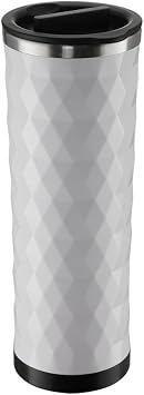 Takeya Double Wall Stainless Steel Diamond Pattern Tumbler, 16-Ounce, White