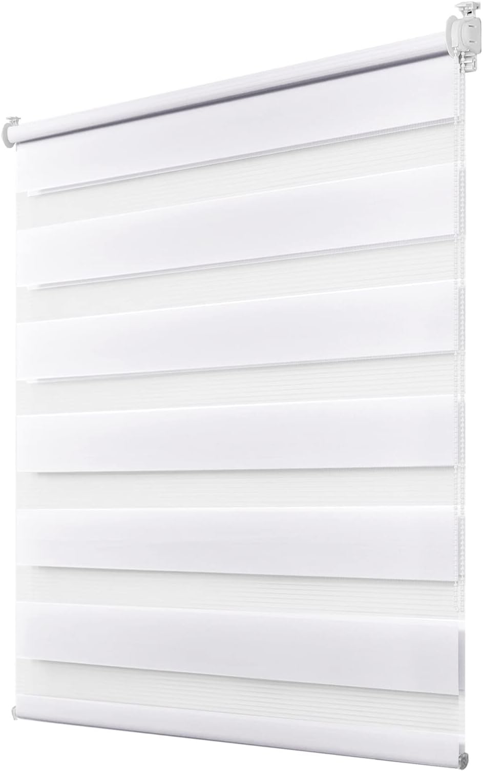 Deswell Double Roller Blind Klemmfix Duo Roller Blind No Drilling Required Roller Blinds for Windows and Doors Translucent and Darkening 55 x 120 cm (W x H) White