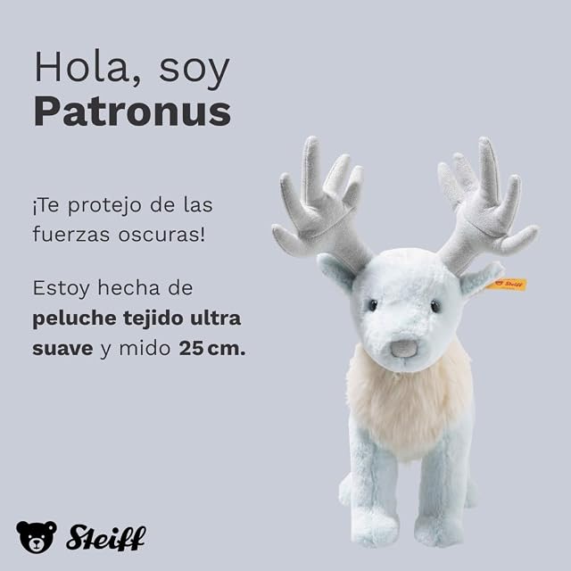 Foto 2 de 7 de Steiff Ciervo Patronus, Peluche Adorable, Friends, 25 cm, Azul Claro, 024221