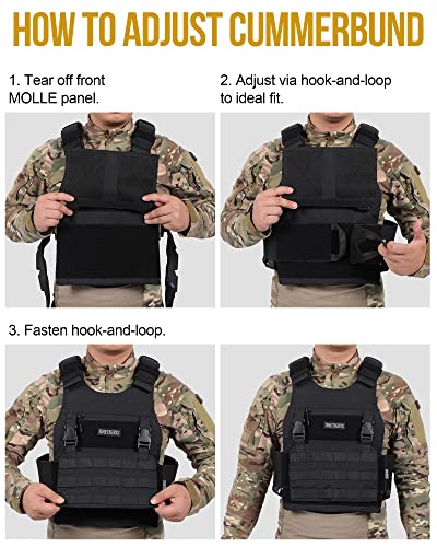 Image of OneTigis Low Profile Tactical MOLLE Vest, Adjustable Waist Airsoft Vest