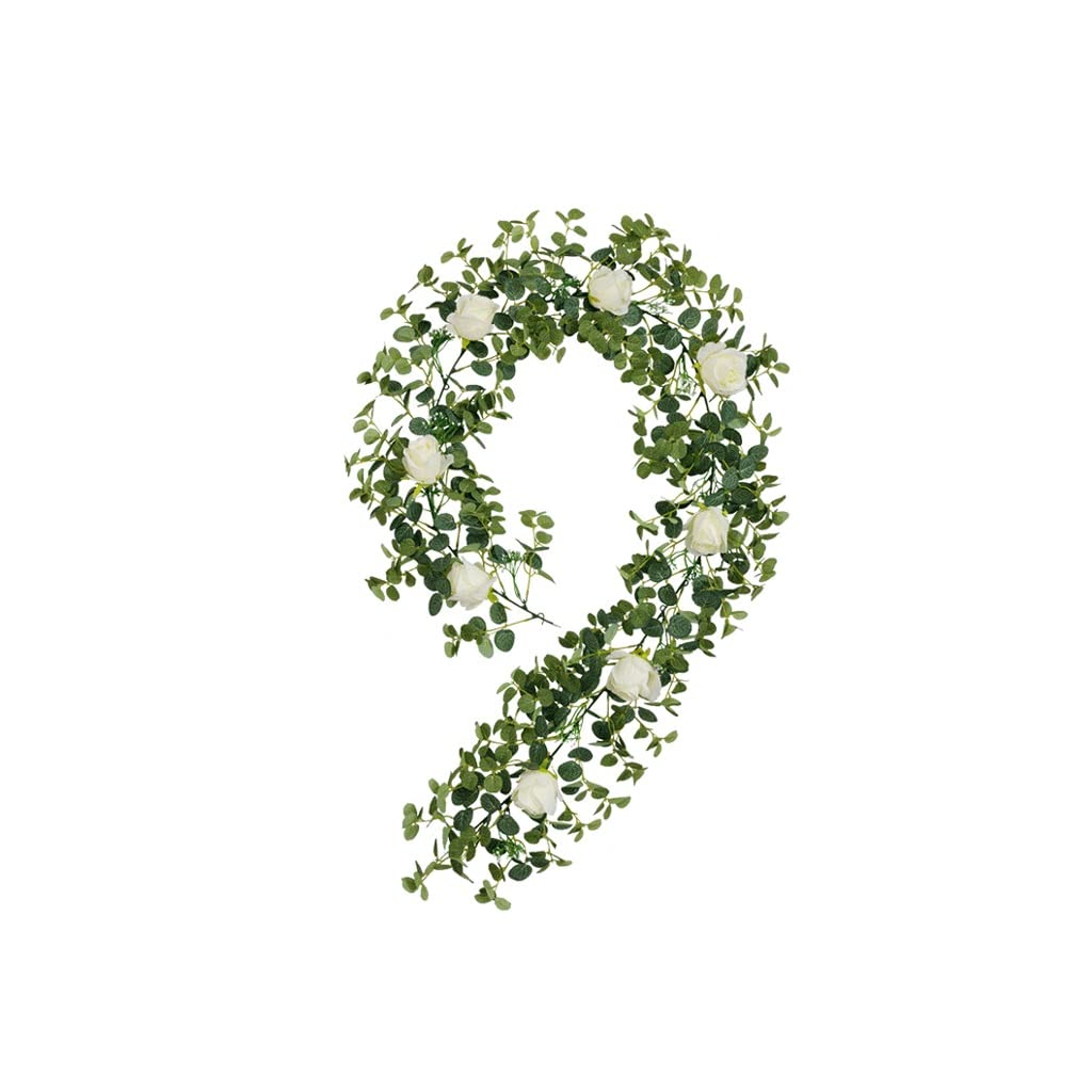 Eucalyptus guirlande artificielle blanche feuille d'argent souple pour arc