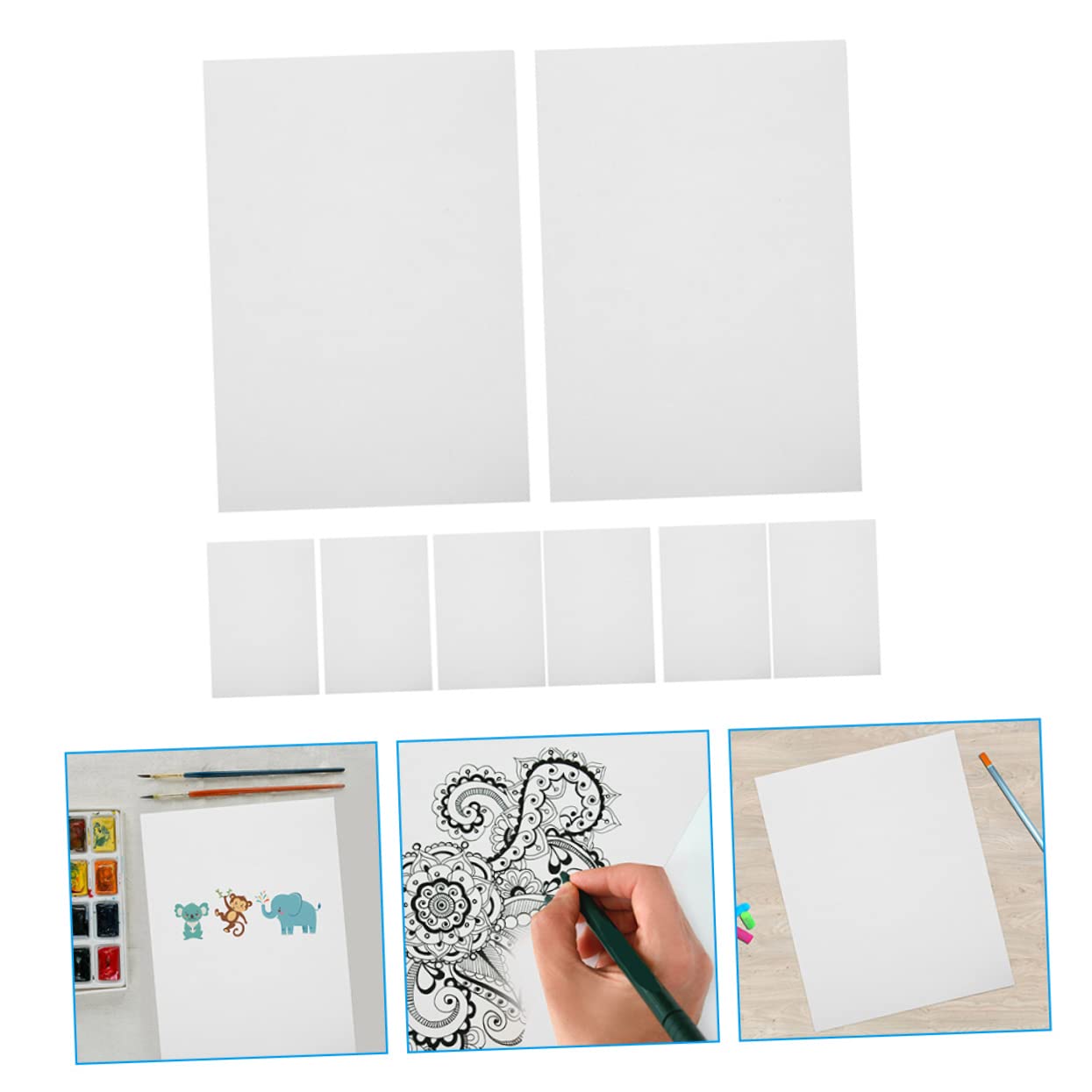 DOITOOL 100 Blatt Dickes Aquarellpapier für Wasserfarben aus Weißem Papier zum Zeichnen und Skizzieren für Kinder und Schüler