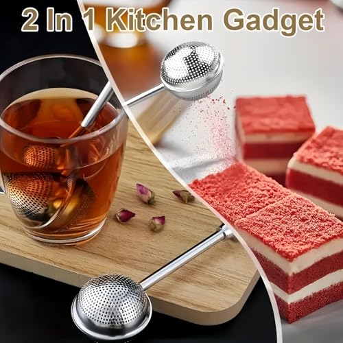 Set of 2 Premium Stainless Steel Tea Infuser & Strainer with Foldable Handle and Lid for Loose Leaf Tea, Durable Mesh Filter and Dishwasher-Safe Design - Image 4