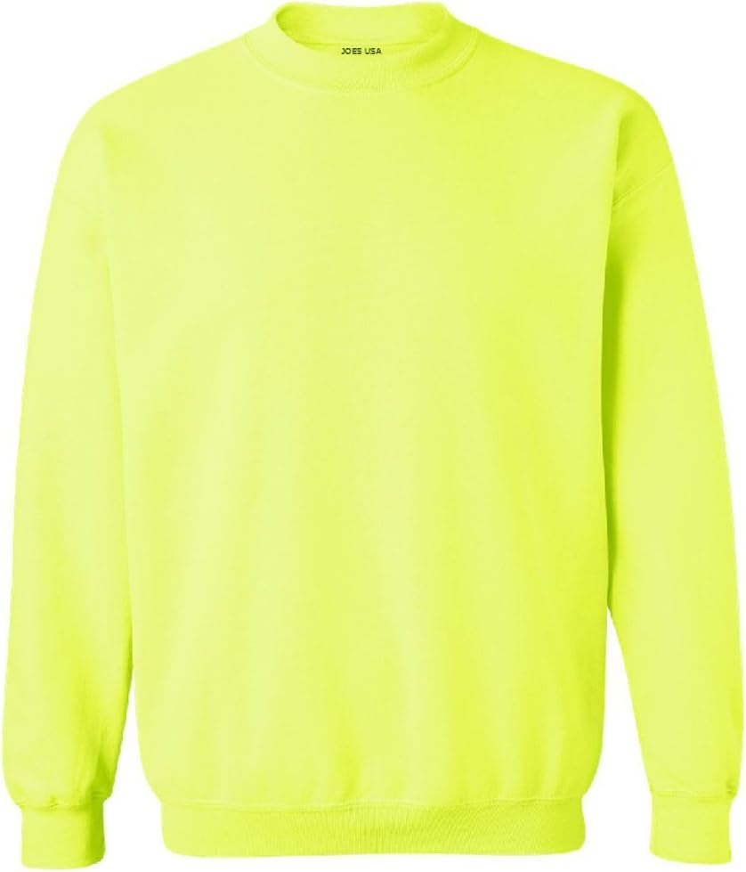 Joe's USA - Safety Green and Orange Crewneck Sweatshirts - Sweatshirts in Sizes S-5XL