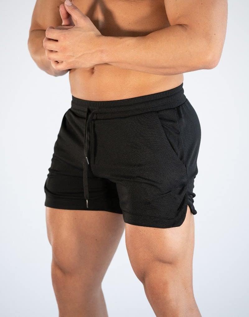 Short esportivo masculino de corrida respirável leve atlético para treino com bolsos