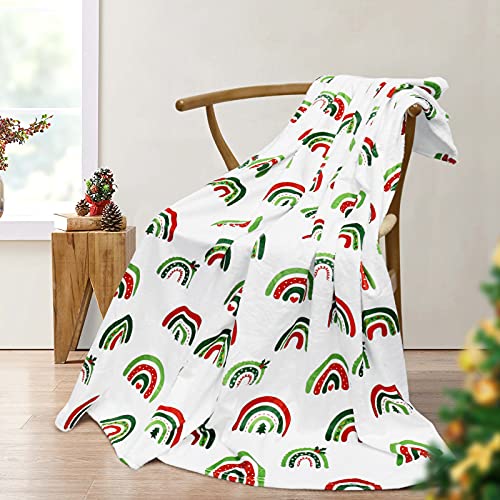 Boho Rainbow Throw Blanket Spring Bohemian Decorative Holiday Throw Blanket Home Decor Soft Fleece Blanket For Couch Sofa Bed Gift For Baby Kids Adults 50X60 Inch #TOP17
