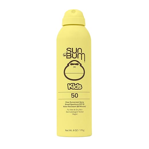Sun Bum Kids SPF 50 Clear Sunscreen Spray | Wet or Dry Application | Hawaii 104 Reef Act Compliant (Octinoxate & Oxybenzone Free) Broad Spectrum UVA/UVB Sunscreen | 6 oz, banana/ bubble gum