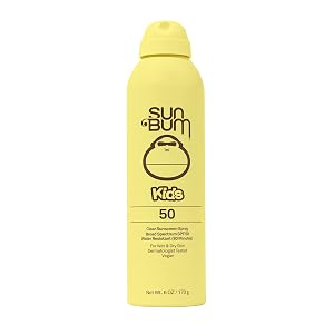 Sun Bum Kids SPF 50 Sunscreen Clear Body Spray - Broad Spectrum Water-Resistant with Vitamin E - Wet