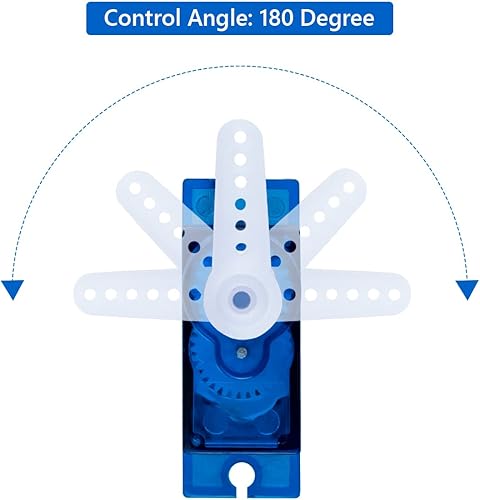 Miniatura 2 de Paquete de 10 servomotores SG90 9G micro servo para robot RC helicóptero, avión, barco, juguetes de control remoto, servo para proyecto Arduino, azul