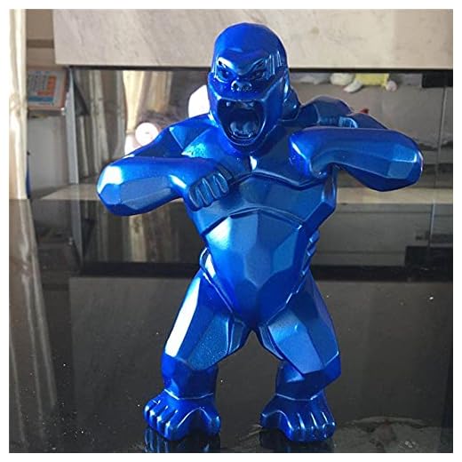 mix 20 cm nordisk geometrisk gorillafärg King Kong fat prydnad vardagsrum kontor kreativ harts heminredning dekor, 20 cm blå