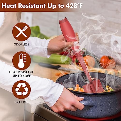 Upgrade Meat Chopper, Heat Resistant Meat Masher for Hamburger Meat, Ground Beef Smasher, Nylon Hamburger Chopper Utensil, Ground Non Stick Mix Chopper, Mix and Chop, Potato Masher Tool（Red） - Thumbnail 3