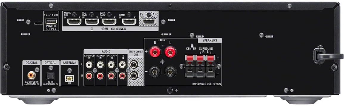 Sony STRDH590 5.2 Channel Surround Sound Home Theater Receiver: 4K HDR AV Receiver with Bluetooth,Black