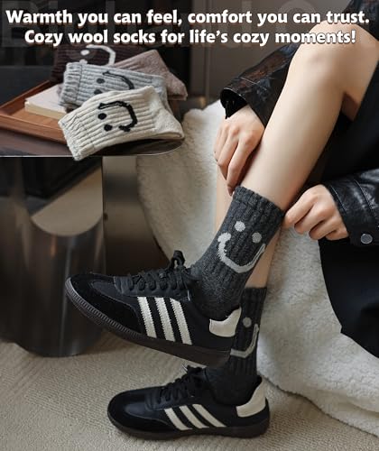 Image of IIG Winter Warm Wool Socks for Women Original Design Trendy Boot Socks Ideal Gift