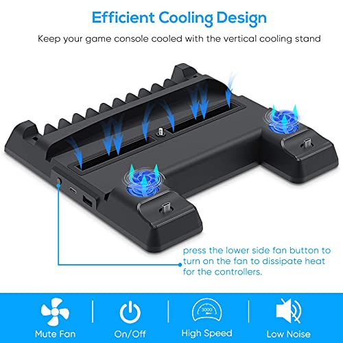 FYOUNG Estação de carregamento para ventilador de refrigeração PS5 para edição digital PS5/console U