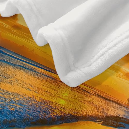 Jeté de Canapé Microfibre Épaisse Qualité Supérieure Couvre-Lit Orange Mer - 7