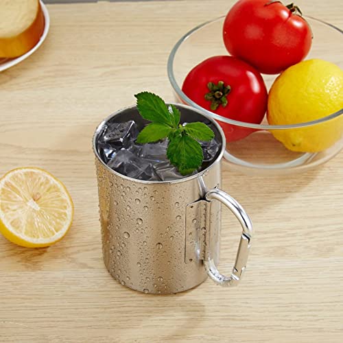 Oleqe Coffee Cup, 304 Stainless Steel Cup, Multi-Purpose Single-Layer Portable Travel Coffee Cup, Suitable For Outdoor Camping Mountaineering #TOP5
