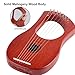 BGMUSER Lyre Harp 7 Strings with Bag,Tuning Wrench,Metal Strings, Mahogany Body and Bone Saddle,Mini Harp Instrument for Beginner